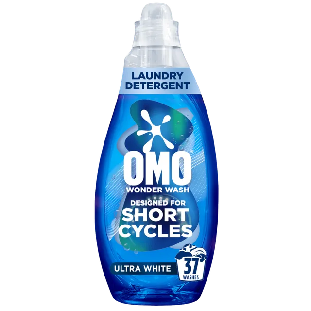 Omo Wonder Wash Ultra White Liquid Detergent Blue Bottle