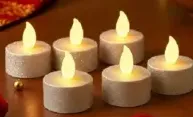 Battery Flameless Led Tealight Candles Silver-Tone