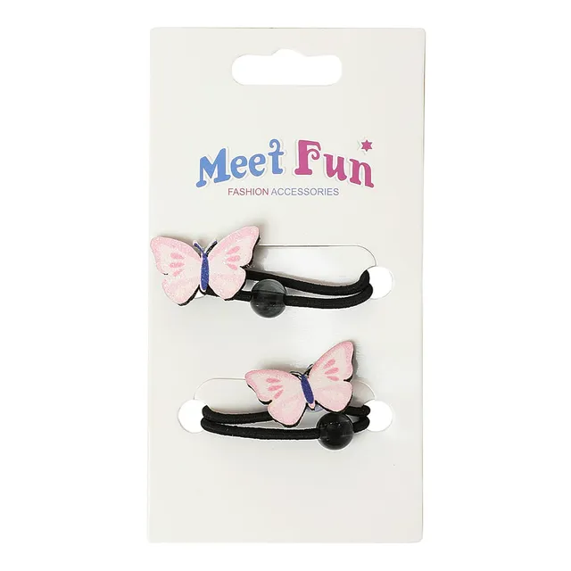 Meet Fun Fashion Accessories Butterfly Shape Rubber Band Set - 2 Pieces