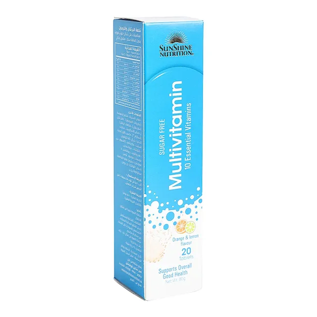 Sunshine Nutrition Multivitamin Effervescent Orange Lemon Tablets - 20 Tablets