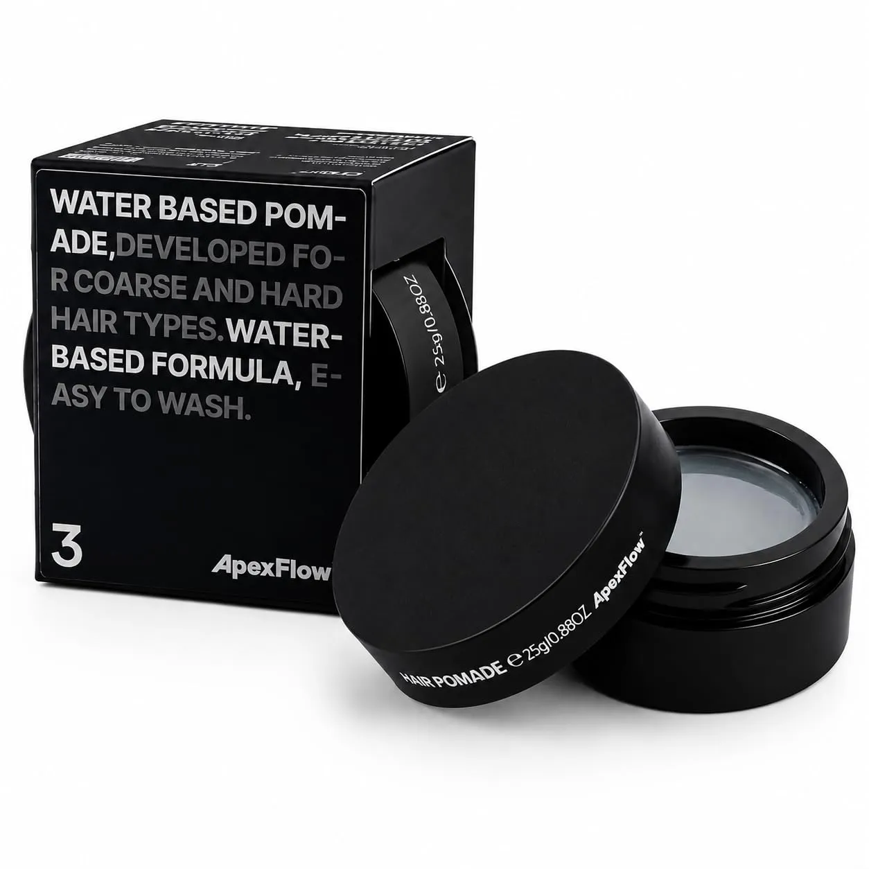 Apexflow بوماد للشعر بتركيبة مائية، لمعان عالٍ للتسريحات الكلاسيكية، 0.88 oz
