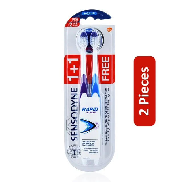 Sensodyne Rapid Action Soft Toothbrush for Sensitive Teeth - 2 Pcs