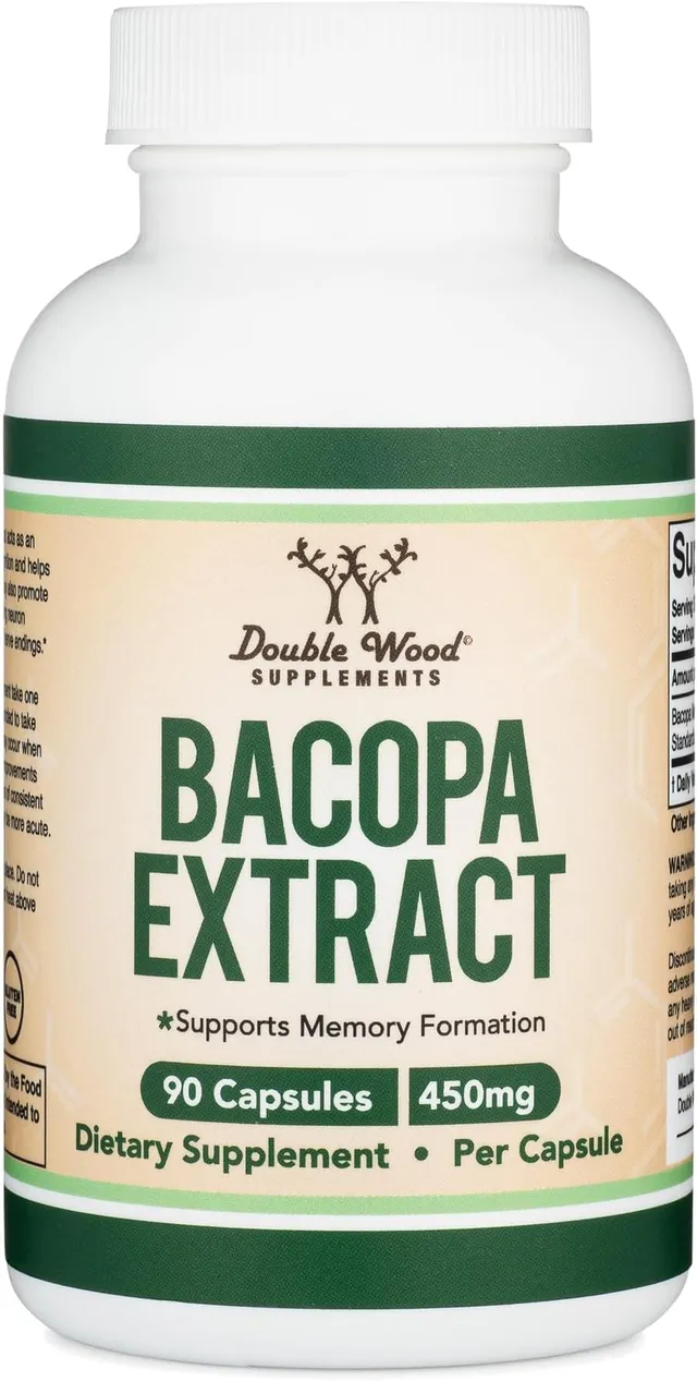 Double Wood Supplements Bacopa Extract, 90 X 450 Mg Capsules