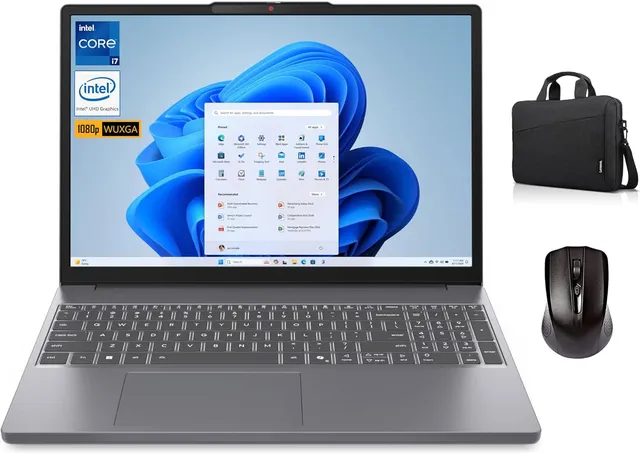 Lenovo IdeaPad Slim 3 15IRH10 Laptop, Intel Core i7-13620H, 15.3" WUXGA IPS Display, 16GB RAM, 512GB SSD, Intel UHD Graphics, Windows 11 Pro, Luna Grey, With Bag And Wireless Mouse (Upgrade)
