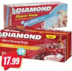 Diamond Zipper Bag Freezer + Storage