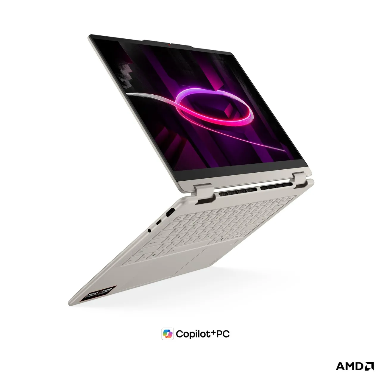 Lenovo لابتوب Yoga 7a 2-in-1، شاشة 14 Inches WUXGA OLED، معالج AMD Ryzen AI 7 445، رسومات AMD Radeon 840M المدمجة، ذاكرة 24GB RAM، تخزين 1TB SSD، لوحة مفاتيح ENG مضيئة، نظام Win11 Home، لون صدفي، 83TD0047US