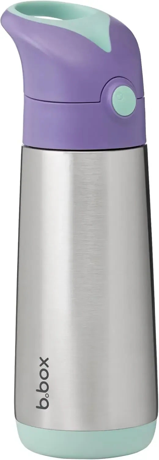 b.box 16.9 Oz Insulated Drink Bottle: Keeps Drinks Cold Up To 15 Hours, Warm Up To 8 Hours. Triple Wall Stainless Steel (Lilac Pop, 16.9 Oz)