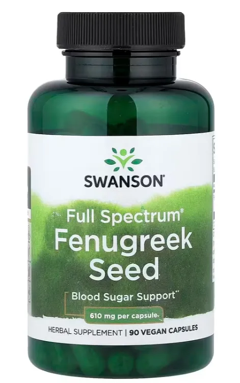 Swason Swanson بذور الحلبة كاملة الطيف، 610 mg، 90 كبسولة