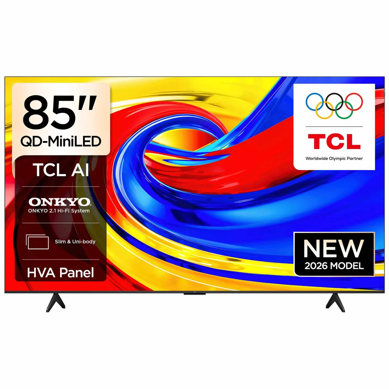 TCL تلفاز ذكي Google QLED مقاس 85 بوصة بدقة 4K Ultra HD، P79L، أسود
