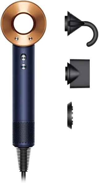 Dyson مجفف شعر Supersonic للشعر المستقيم والمموج (أزرق بروسي/نحاسي غني Prussian Blue/Rich Copper)