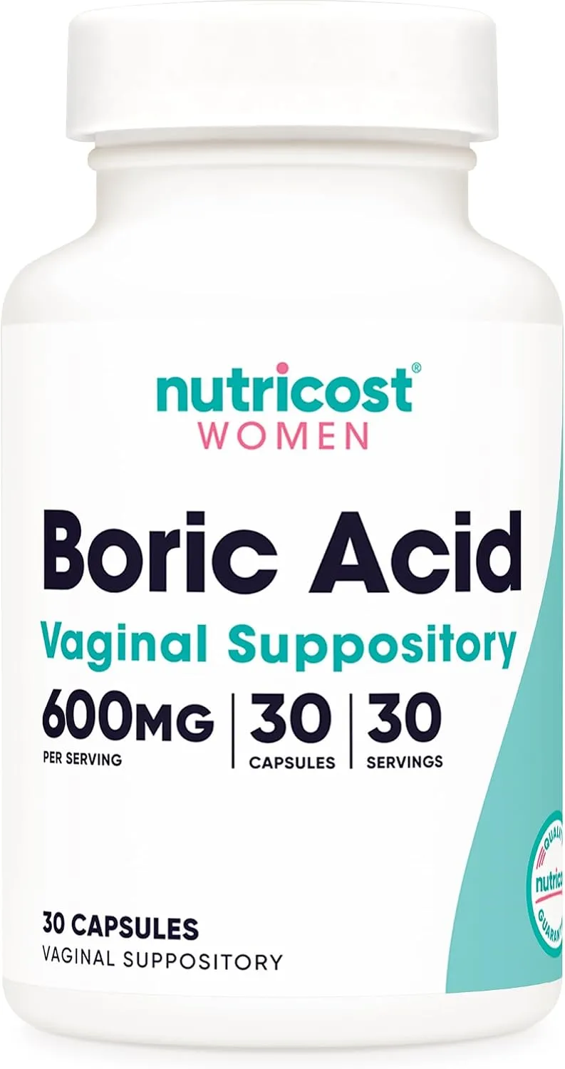 Nutricost حمض البوريك 600mg 30 كبسولة - تحاميل L - غير معدل وراثيا - للنساء