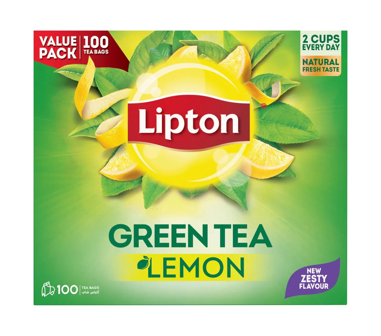 Lipton أكياس شاي أخضر بالليمون
