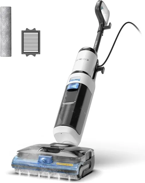 FLOOR ONE S6 Stretch Steam Corded Wet Dry Vacuum Steam Mop All-in-One, Tineco BoostSteam, 320°F High-temp Steam Cleaning, 180° Lay-Flat, Anti-Tangle Design, One-Touch Self-Cleaning
