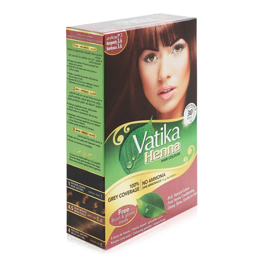 Dabur Vatika صبغة شعر دائمة بالزيت بني متوسط 4.0 1 pkt