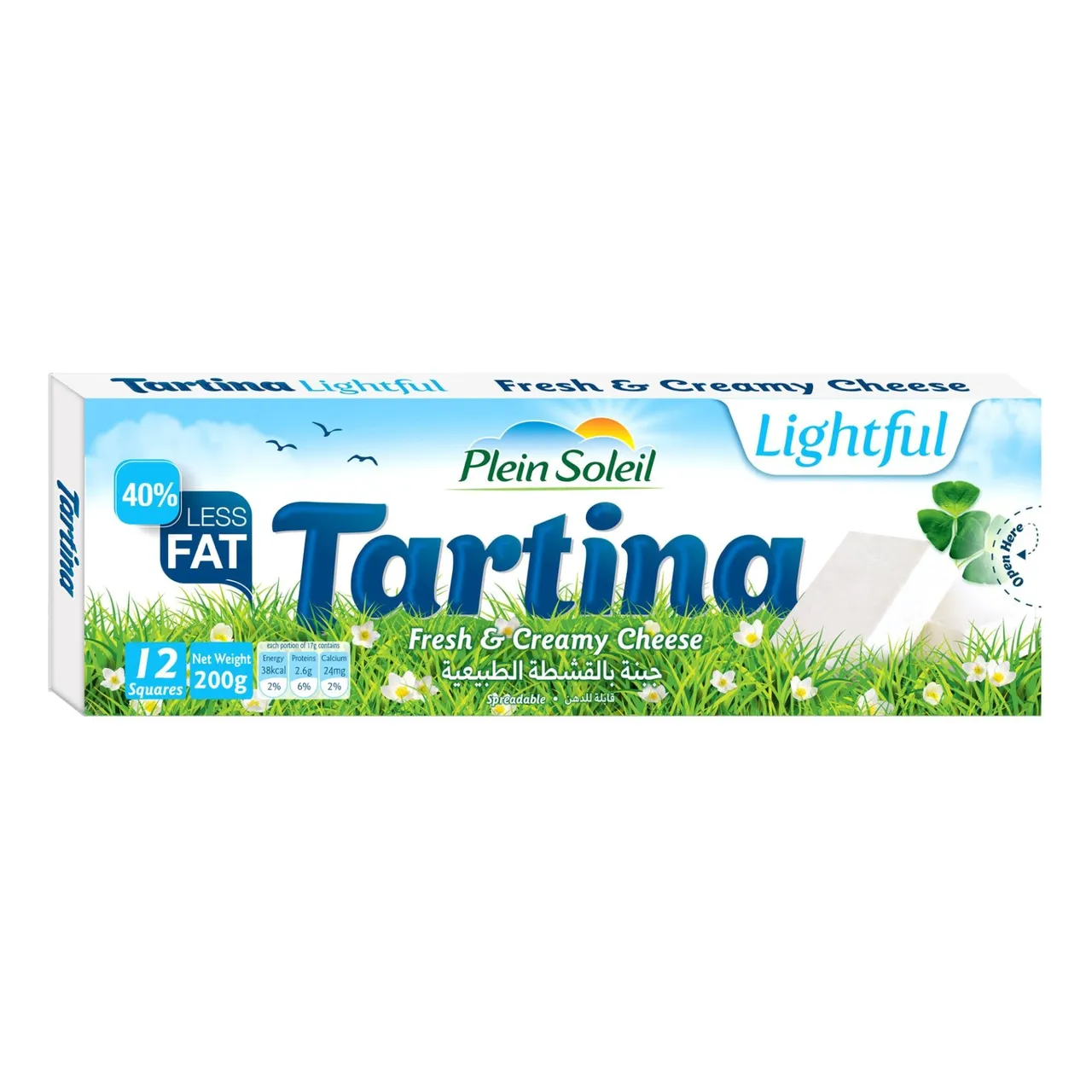 Plein Soleil جبنة Tartina Lightful طازجة وكريمية 12 مربعات