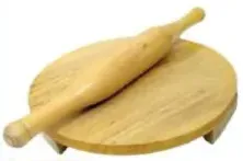 Raj wooden chappathi plate with rolling pin