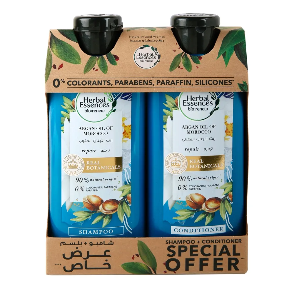 Herbal Essence شامبو وبلسم Bio Renew بزيت الأرغان المغربي +