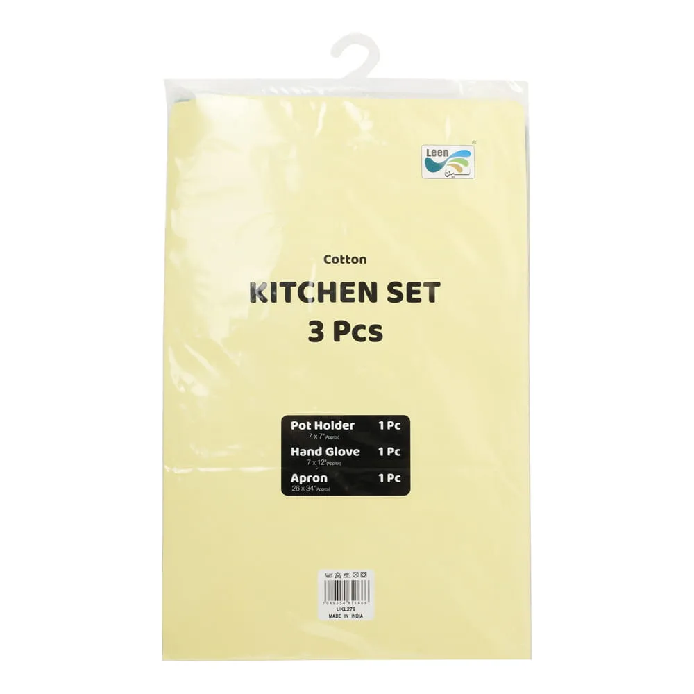Leen طقم مطبخ قطني - 3 Pcs