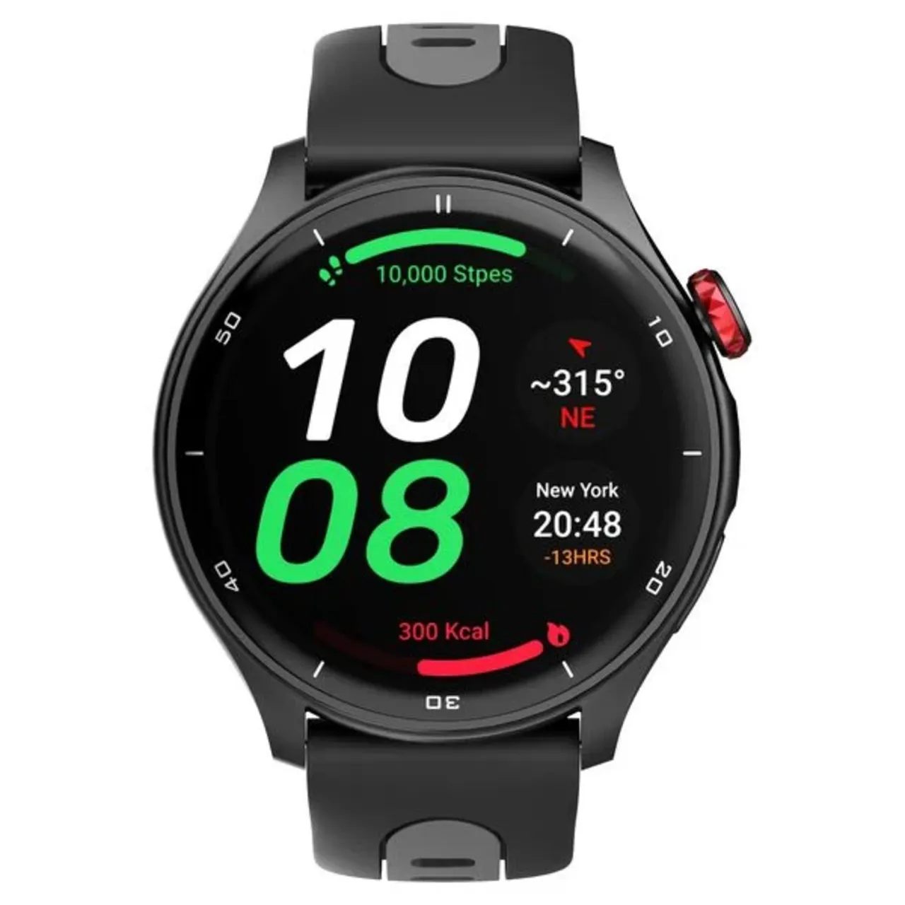 Titan ساعة ذكية بنظام تحديد المواقع Celestor GPS بشاشة 1.43 AMOLED، أسود إكليبس