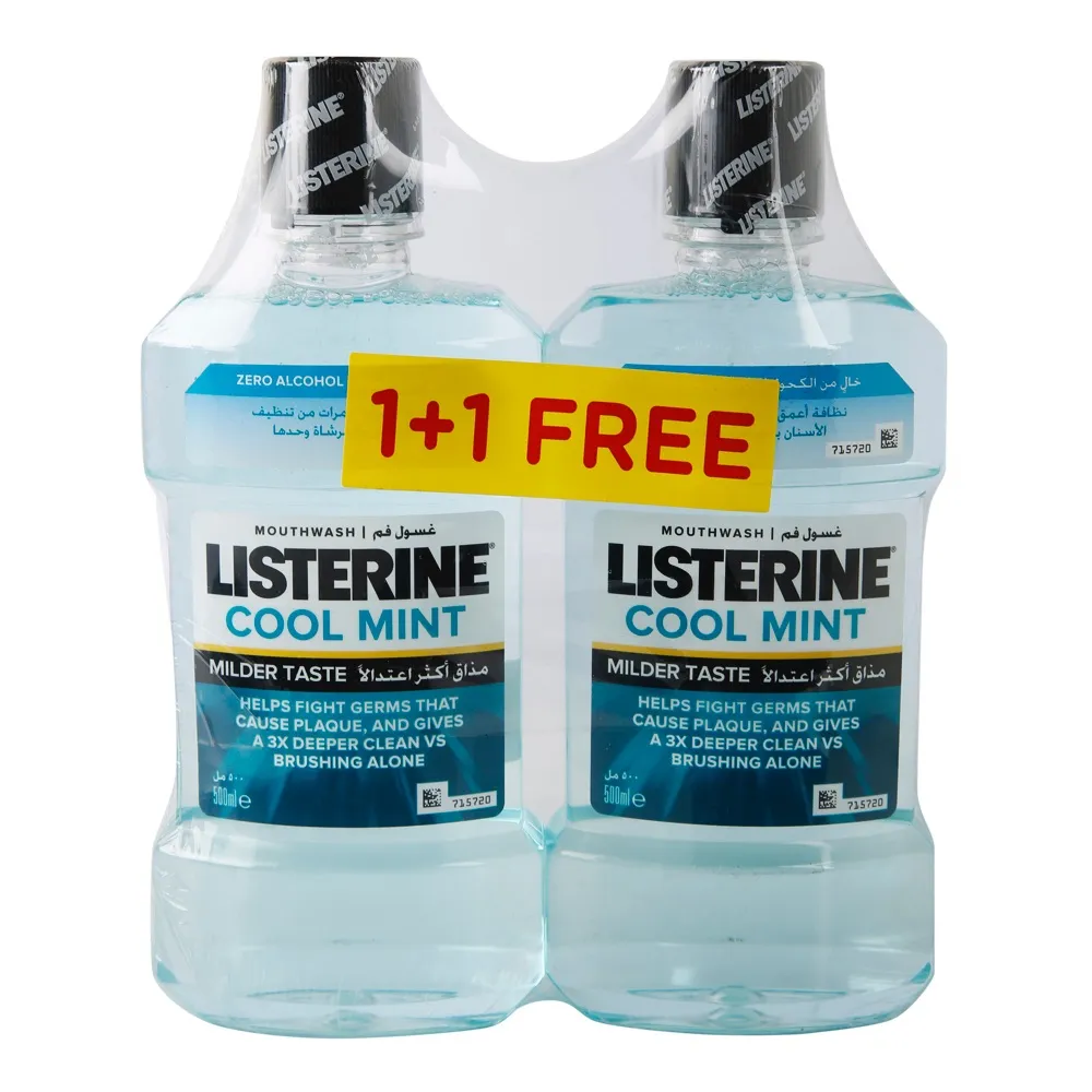 Listerine غسول فم بنكهة النعناع البارد بطعم أخف