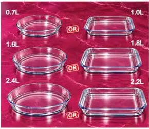 Microwave glass container assorted