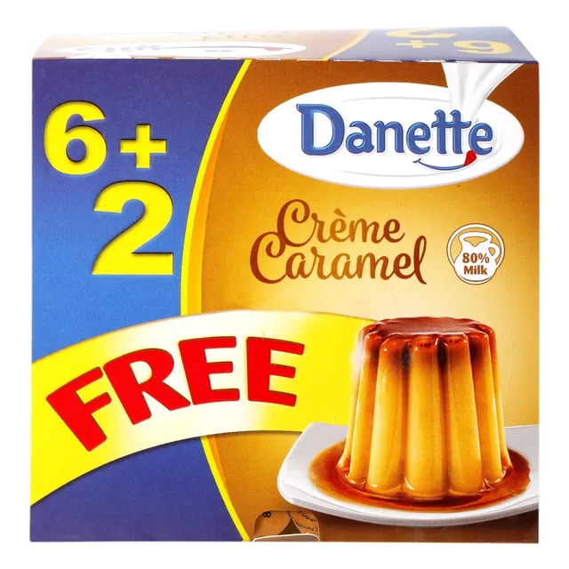 Danette Danone Cream Caramel 80 g X6Pc+2Pc Free