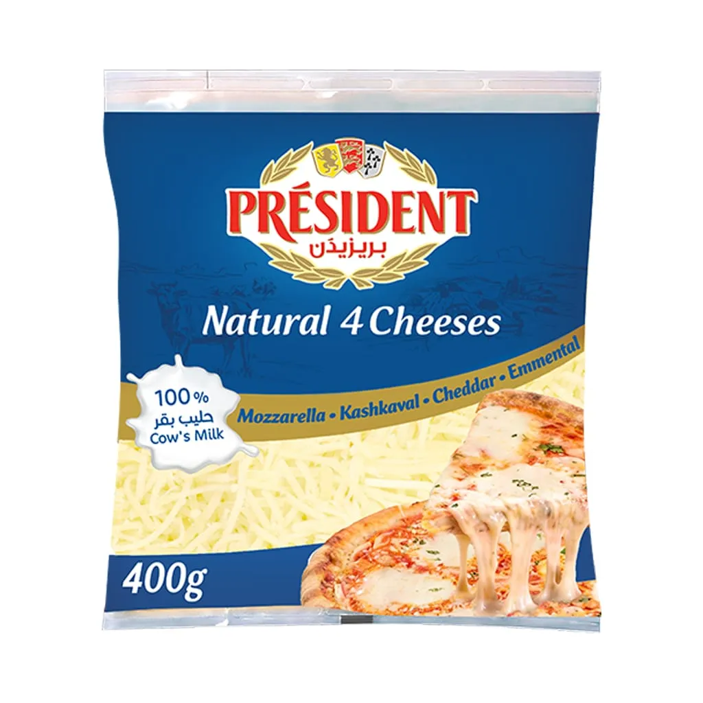 President جبن مبشور طبيعي 4 أجبان