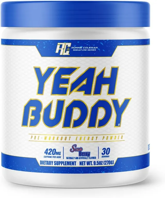 Ronnie Coleman Signature Series Yeah Buddy 30 Serve Pre-Workout Supplement, Sour Berry, 270 Gram