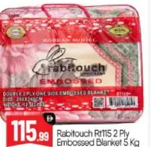 Rabitouch 2 Ply Embossed Blanket RM152