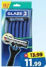 Glaze 3 شفرات حلاقة Contour للاستعمال مرة واحدة