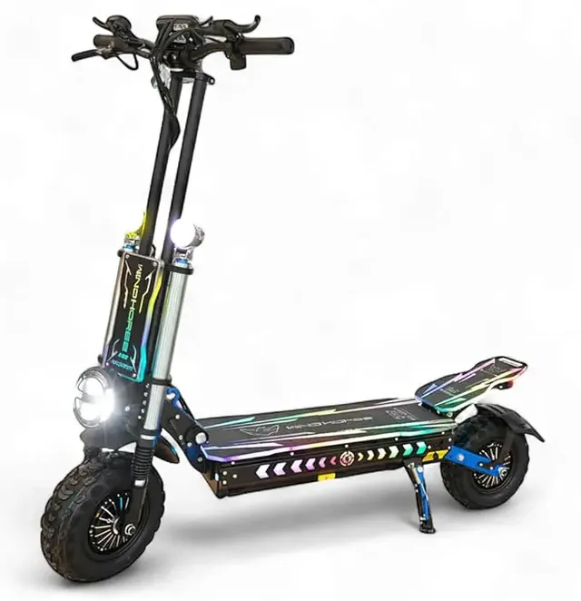 windhorse H3 Powerful Electric Scooter 3000W Dual Motor – 60V 40AH Battery, 85 KM/H Max Speed, 120 KM Range – 13 Inches Tires, Hydraulic Brakes, Dual Suspension, Full Body RGB Lights