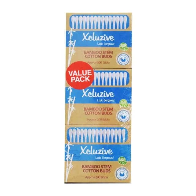 Xclusive Bamboo Cotton Buds - 3 x 200's