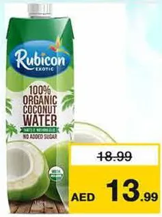 Rubicon No Sugar Added Exotic Natural Organic Coconut Water