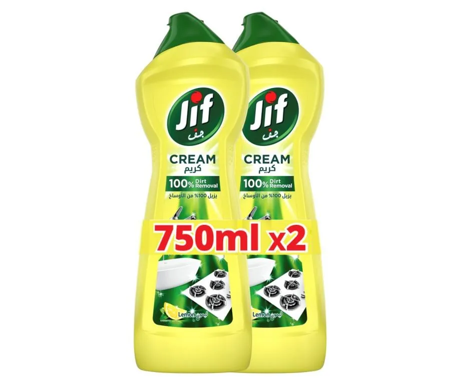 Jif منظف كريمي بالليمون بتقنية الكريستالات الدقيقة