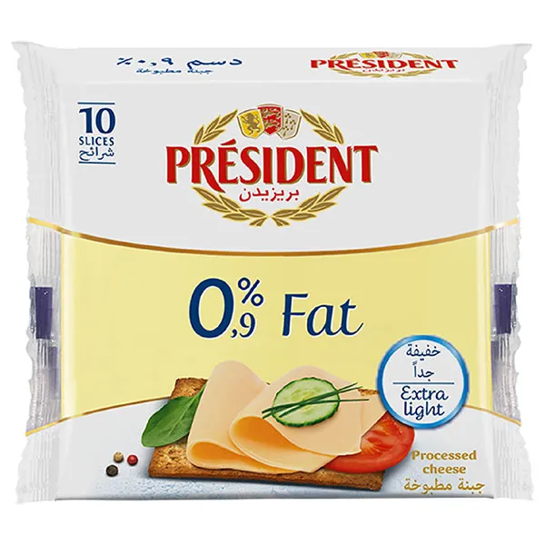 President جبن شرائح 0% دسم 10 Pcs