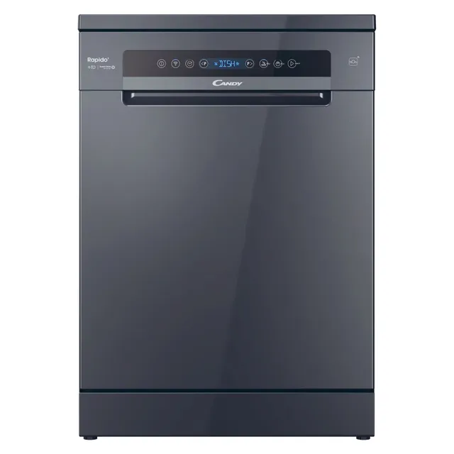 Candy 15 Place Settings Freestanding Dishwasher, CF 5C6F0A-19, Adjustable Upper Basket, Stainless Steel