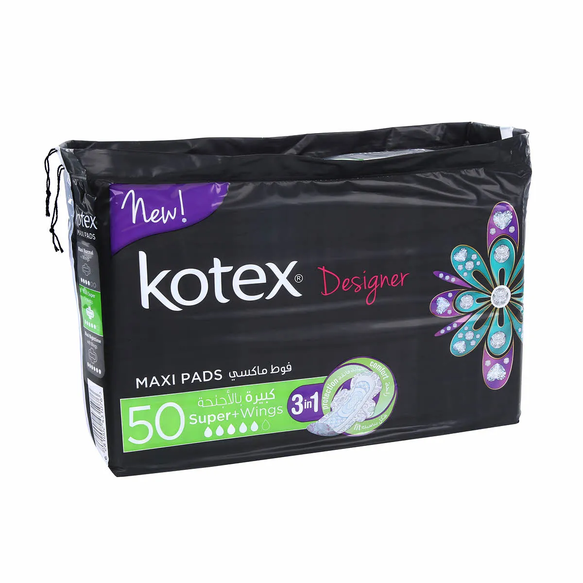 Kotex فوط صحية ماكسي سليم سوبر بأجنحة Coco - 50's