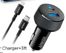 Anker شاحن سيارة + كابل 27W B2722Hf1