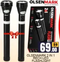 Olsenmark 2 In 1 Rech Led Flashlight