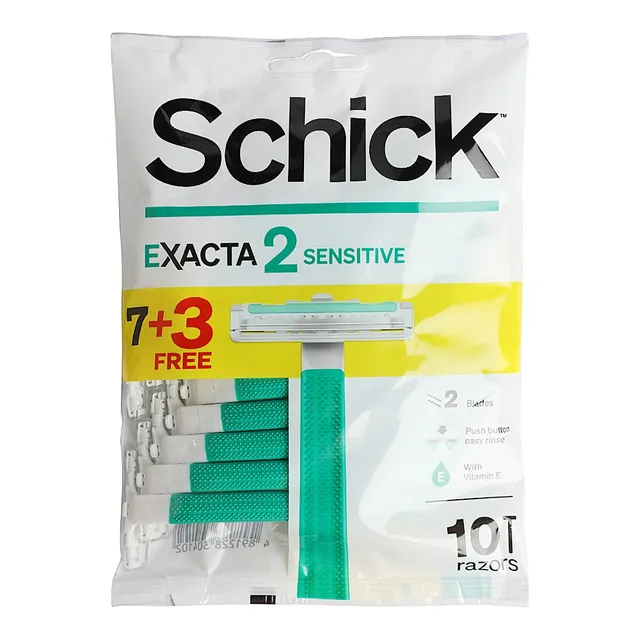 Schick Exacta-2 Razor Sensitive 7Pcs+3Pcs Free