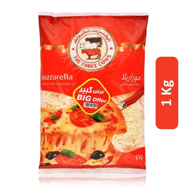 The Three Cows Shredded Mozzarella Cheese