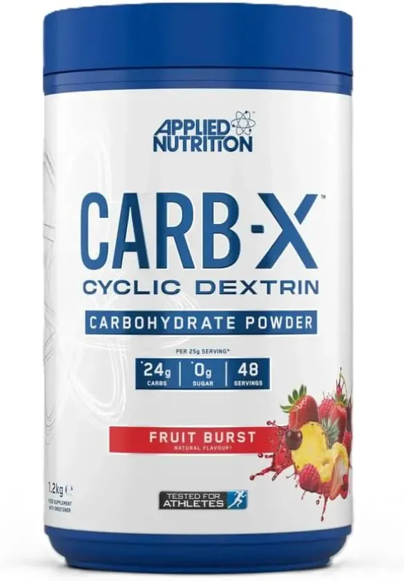 applied nutrition Applied Nutrion Carb X 100% دكسترين حلقي كربوهيدرات بعد التمرين، بنكهة Fruit Burst، 48 حصة