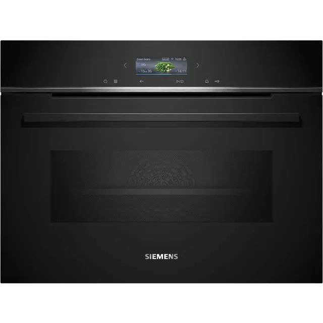 siemens iQ700 Built-in Compact Oven With Microwave Function CM724G1B1M Black 60x45cm