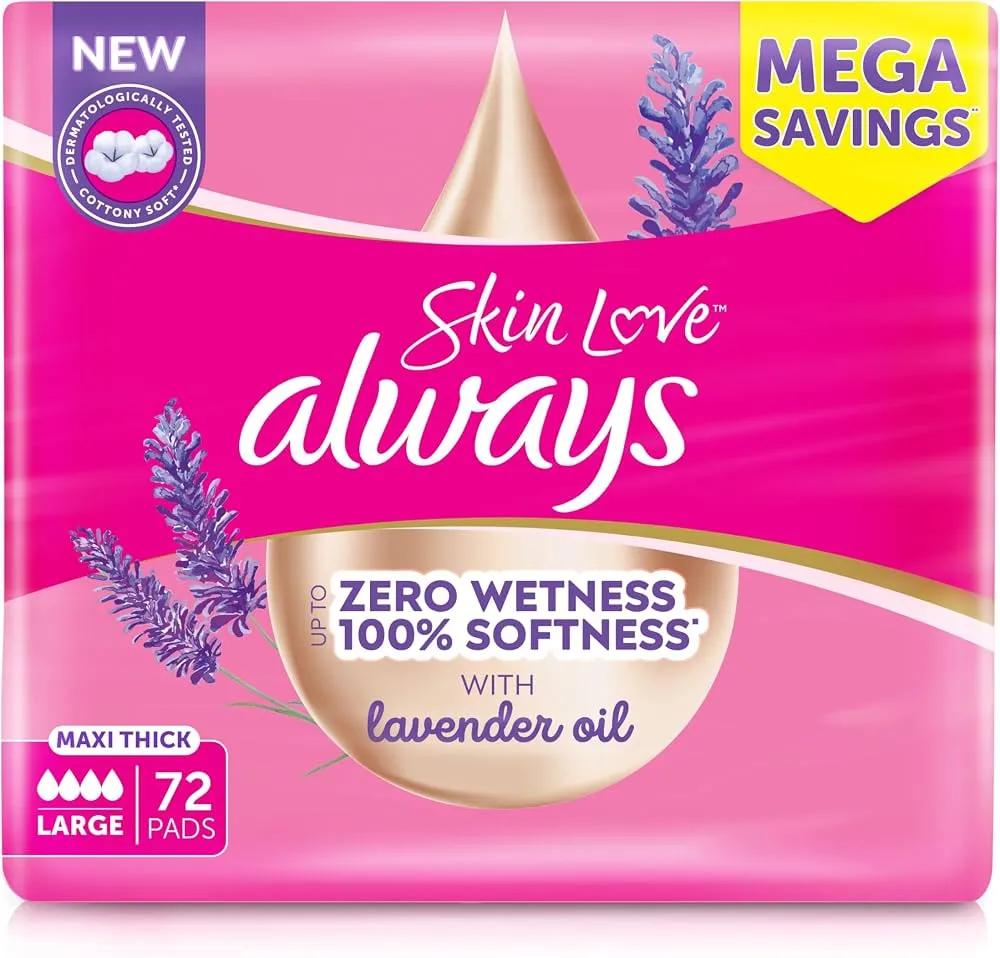 Always فوط صحية Cotton Skin Love - 72 pcs