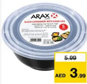 Arax MicrowaveContnersW/LidsR/D