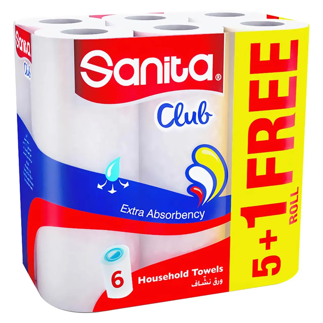 Sanita Club مناشف منزلية فائقة الامتصاص 40 منديل 6 رول