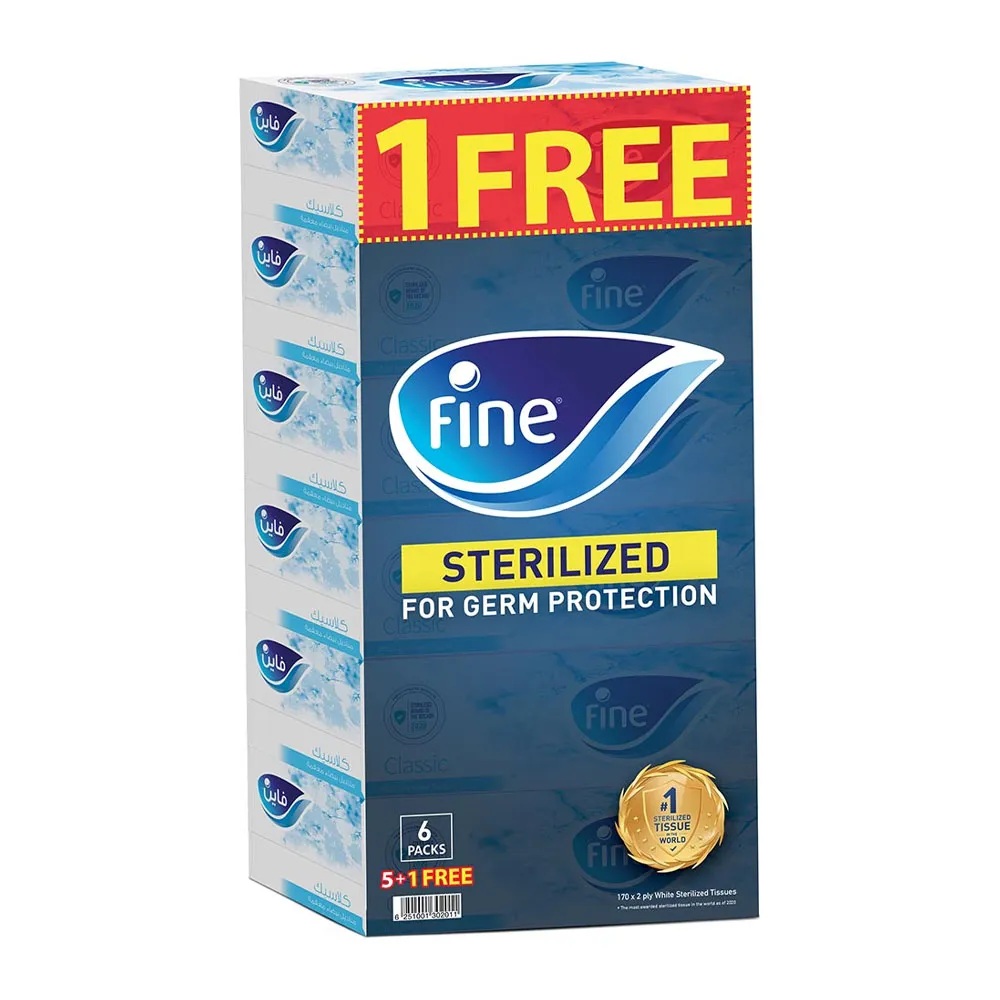 Fine مناديل وجه كلاسيك 2 طبقة - 6 x 170 ورقة