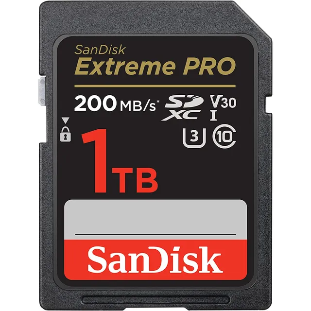Sandisk Extreme PRO SDXC UHS-I Memory Card with 200 MB/s Transfer Speed, 1TB, SDSDXXD-1T00-GN4IN