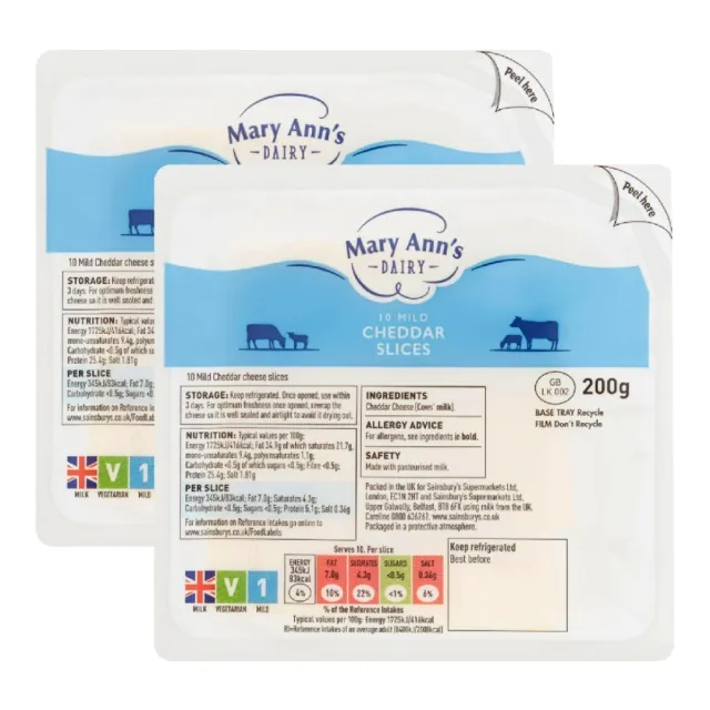 Sainsbury's Sliced Cheddar Mild