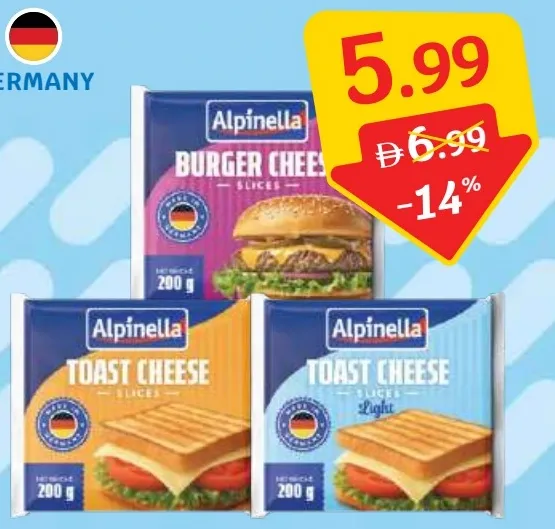 Alpinella Cheese Slices Assorted